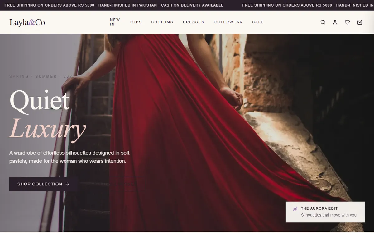 Layla Co Store website preview