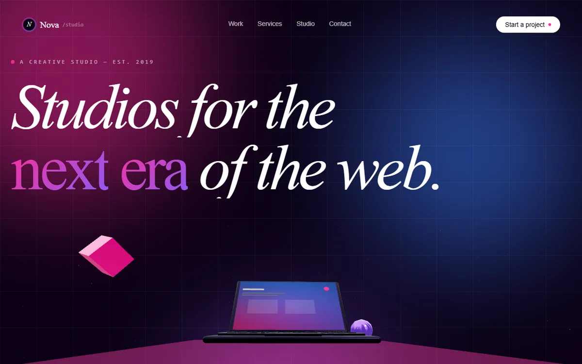 Nova3 D Studio website preview